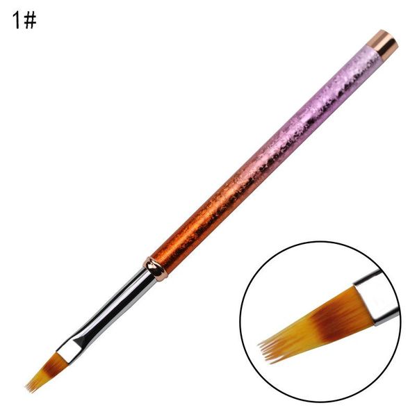 

color metal handle gradient painting nail brush drawing uv gel pen manicure art tool brushes, Yellow