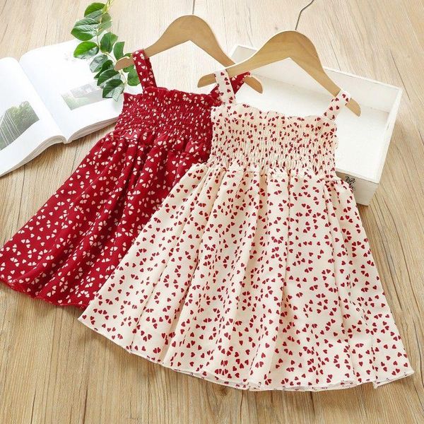 

girl's dresses 2-8y girls polyester dress mesh flower sleeveless elegant casual children girl clothes party weddings princess outfit, Red;yellow