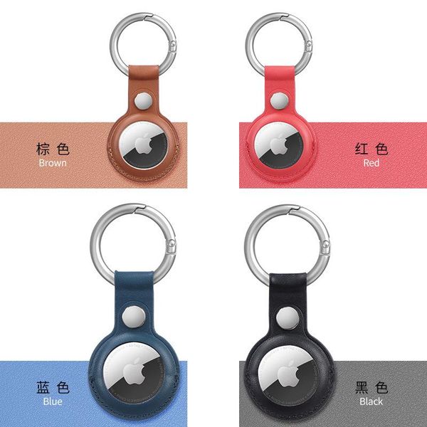 

dog apparel suitable for airtag leather case portable protective with keychain hook anti-lost aircovered sleeve tool