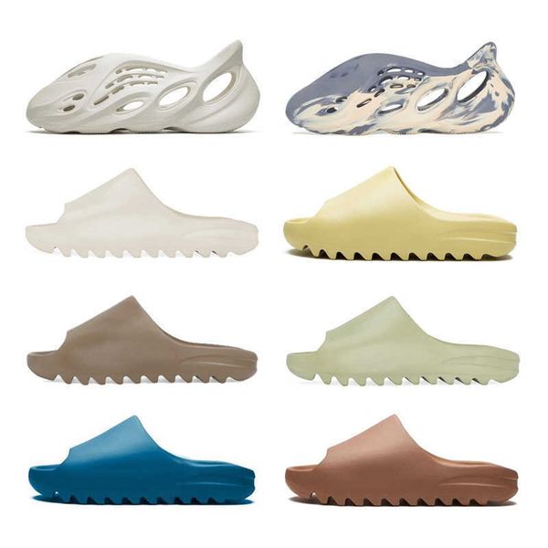 

kany slides 2021 floral foam sandals rubber men female version leather flat sole wide slide slipper with box bb, Black