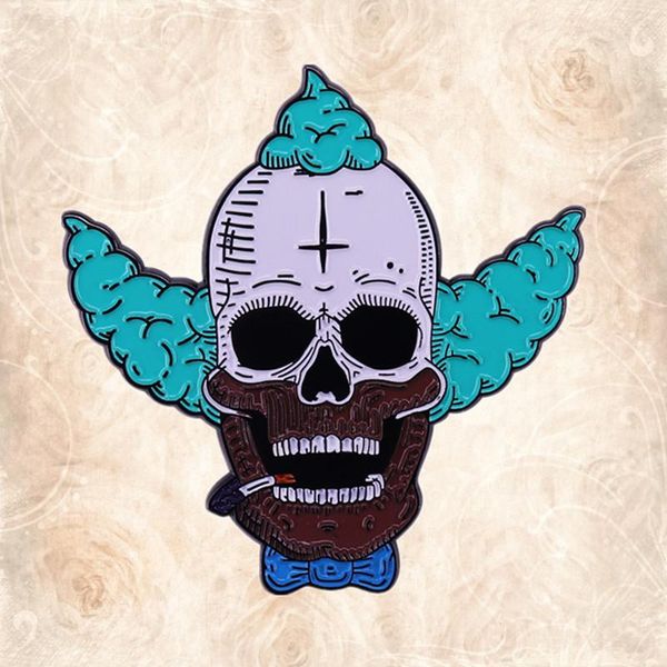 

pins, brooches krusty the clown enamel pin tv funny show lapel brooch, Gray