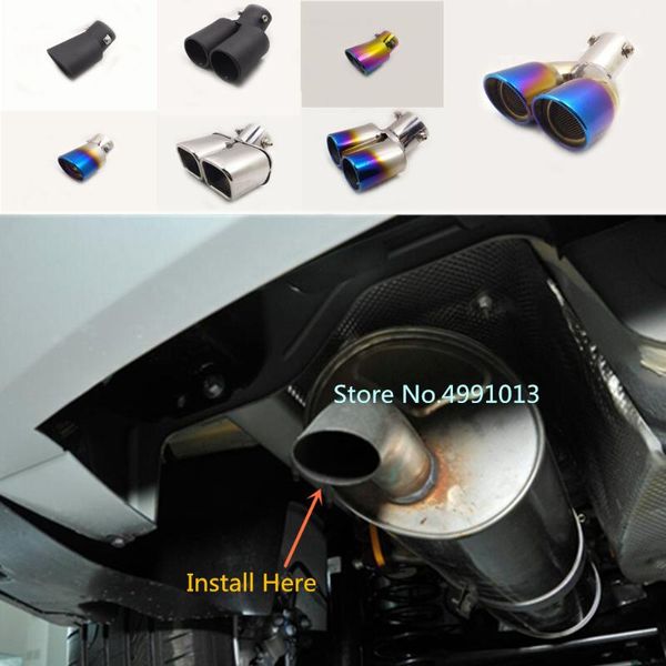 

manifold & parts car rear cover muffler exterior back end pipe dedicate exhaust tip tail outlet ornament vent for 3008 2013 2014 202