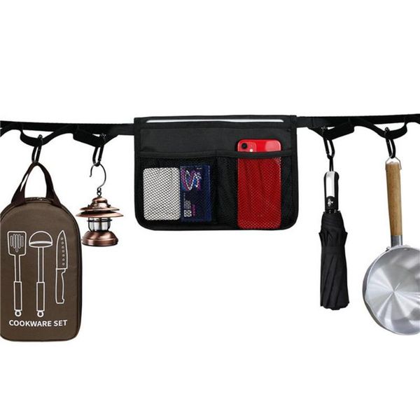 

outdoor gadgets tent camping lanyard rope portable clothesline with 16 hooks