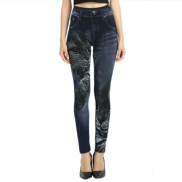 

leggings fashion 8159 seamless black kitten print yoga pants sports