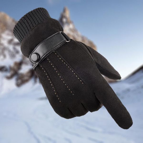 

winter warm gloves windproof touch screen for outdoor sports driving cycling hiking running 2021 women men unisex, Black