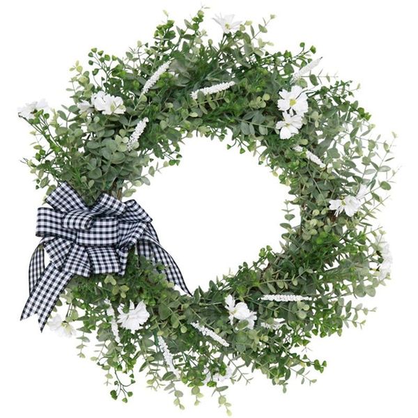 

novelty items artificial eucalyptus wreath, spring summer greenery wreath for front door wall window wedding party home decor