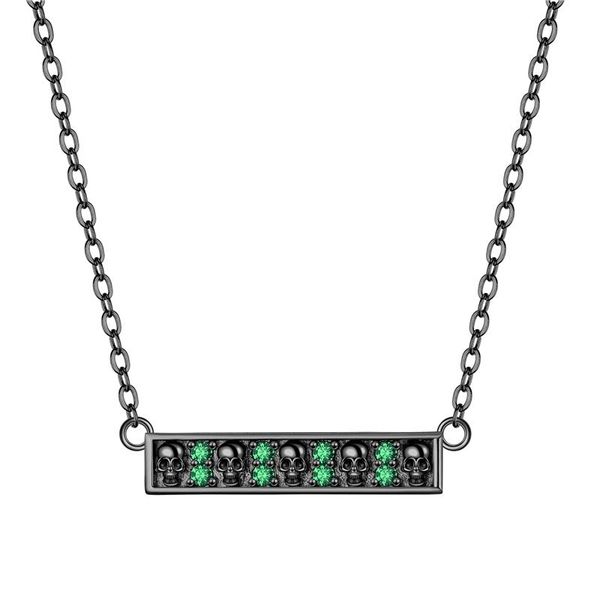 

chokers skull necklace vintage european crystal cz pendant halloween jewelry gift drop, Golden;silver