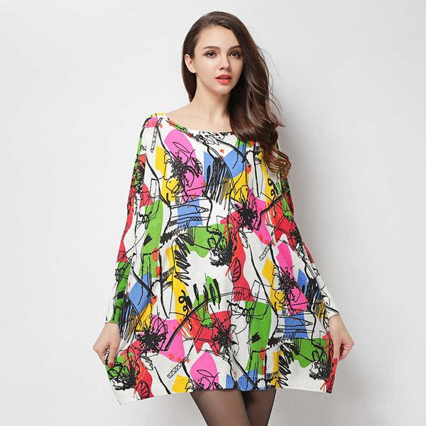 

women's thermal sweater 2021 spring printed loose fitting housewear bat sleeve t-shirt, White;black