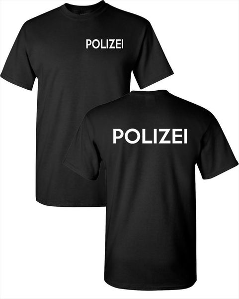 

fashion cotton polizei german men police print front hip hop tees harajuku streetwear, White;black