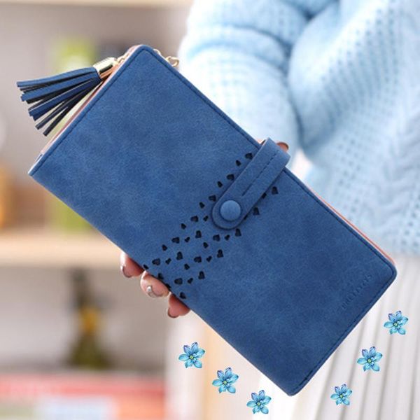 

wallets 2021 wallet frosted retro love tassel long large capacity ladies vertical clutch pu leather, Red;black