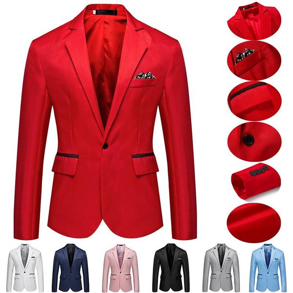 

men's suits & blazers men slim fit office blazer mens jacket wedding dress casual business male suit coats, White;black
