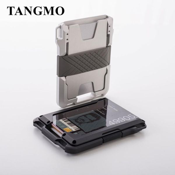 

rfid metal men's wallet slim thin holder strap pilot magic fashion short small wallets, Red;black