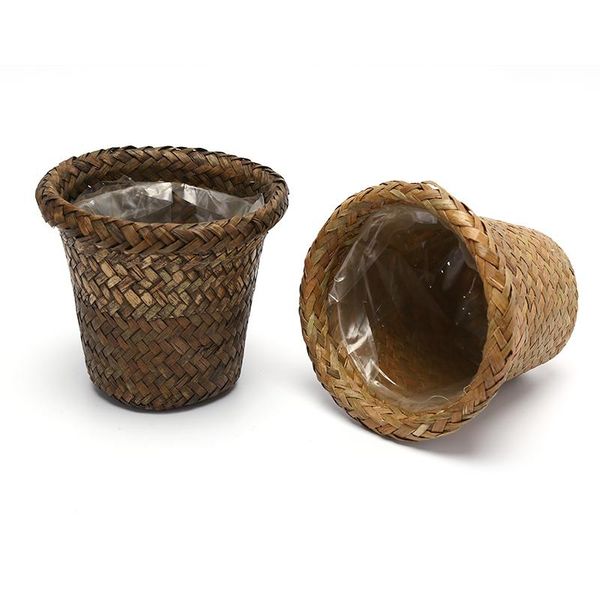 

1pcs household natural woven storage pot garden flower vase hanging basket home decor planter baskets