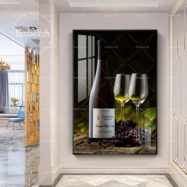 

pieces wine grapes and glass dinning room artworks for kitchen home decor wall art pictures hd spray on canvas oil paintings