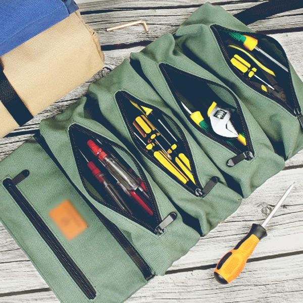 

backpack canvas motorcycle tool bag roll multi-purpose up hand repair storage