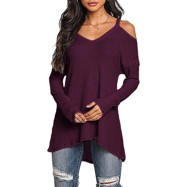 

women's blouses & shirts off-shoulder irregular women v neck western style ladies clothes long sleeve pullover fashion vintage bottomin, White