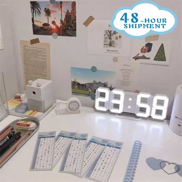 Nordic Digital Wecker Wandbehang Uhr Snooze Tischkalender Thermometer Elektronische Uhr 220115