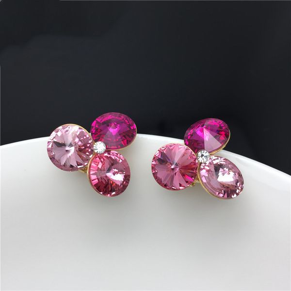 

ms betti 2021 trendy clip on earrings design gift crystals from austria with round stones women wedding party jewelry, Silver