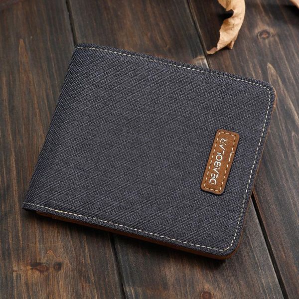 

wallets men's short wallet student leisure canvas ultrathin purse simple, Red;black