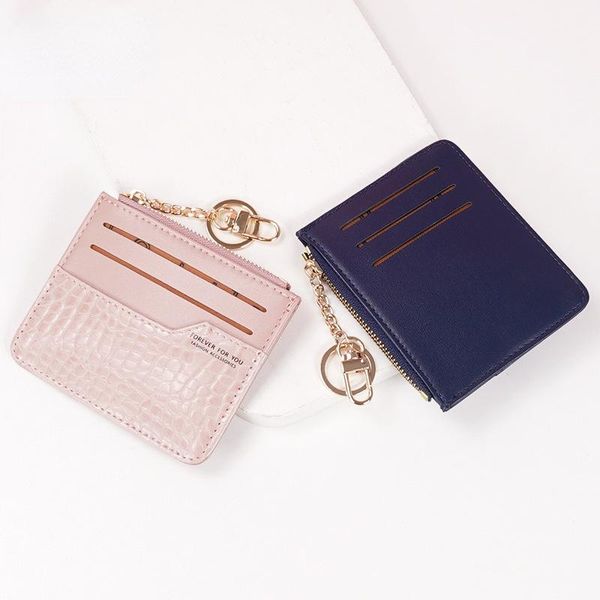 

card holders purse wallet coin bags pouch organizer clutch bag wristlets handbags luxury designer women ladies men 2021 fashion cute leather, Brown;gray