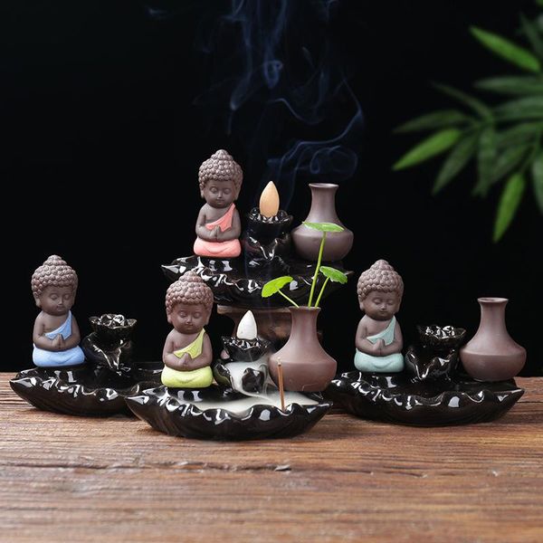 

sachet bags 10pc incense+cones creative home decor the little buddha zen censer backflow incense burner use in teahouse porte encens