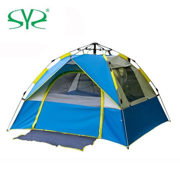 

automatic windproof waterproof single layer tent 3-4 person tents ultralight outdoor hiking camping picnic and shelters