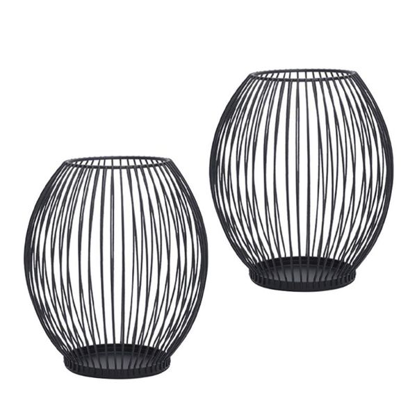 

candle holders 2pcs wire tea light cage lanterns