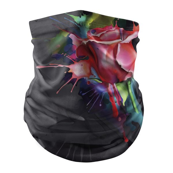 

lllusion pattern printed magic scarf 5 pieces per package comfortable fashion riding sunscreen seamless wweat absorption high elasticity, Blue;gray