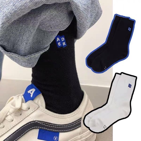 

men's socks 2 pcs embroidery double knit, sports aderor fashion leisure solid-colored, Black