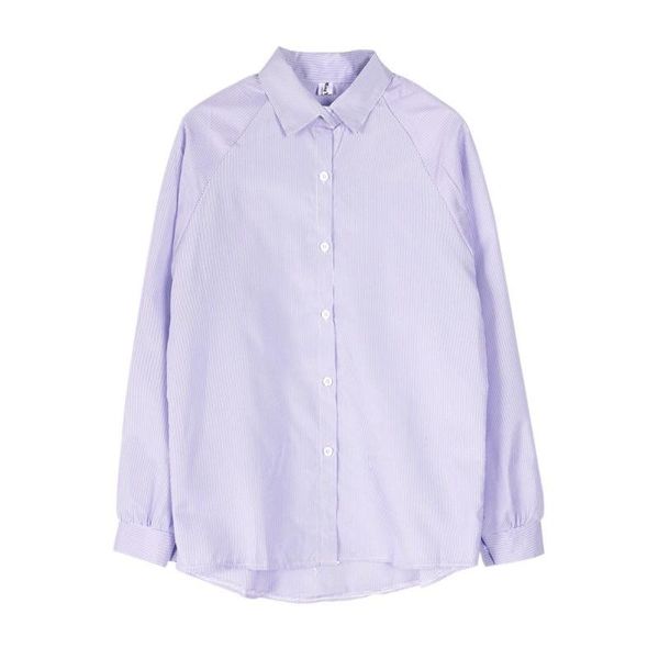 

casual lapel long sleeve blouses women simple striped ladies shirts blusas e women's &, White