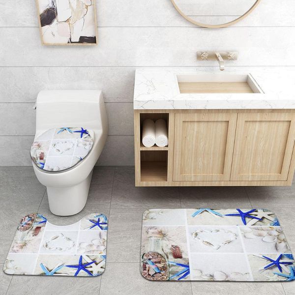 

toilet cover carpet printing bathroom non-slip bath mat colorful pattern doormats decor w823 seat covers
