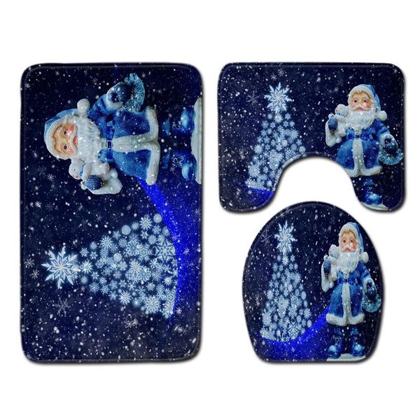 

toilet seat covers 3pcs set cover bathroom mat home absorbent non-slip doormats decoration carpet printing flannel rug