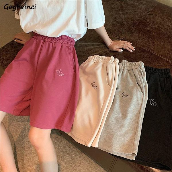 

shorts women embroidery elasticity lovely girls korean style sweet students harajuku colorful simple oversize trousers female women's, White;black