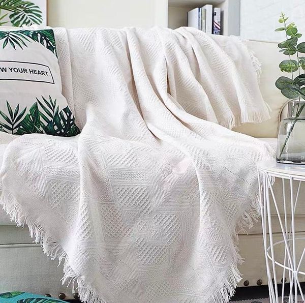 

blankets plane air conditioning travel blanket knitted tassel for bed sofa cover home textile anti-pilling portable throw