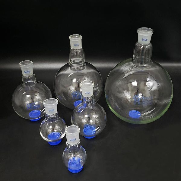 

lab supplies 25/50/100/250/500/1000/2000ml 24/29 single neck round-bottom flask,boiling flask round bottom,short standard ground mouth