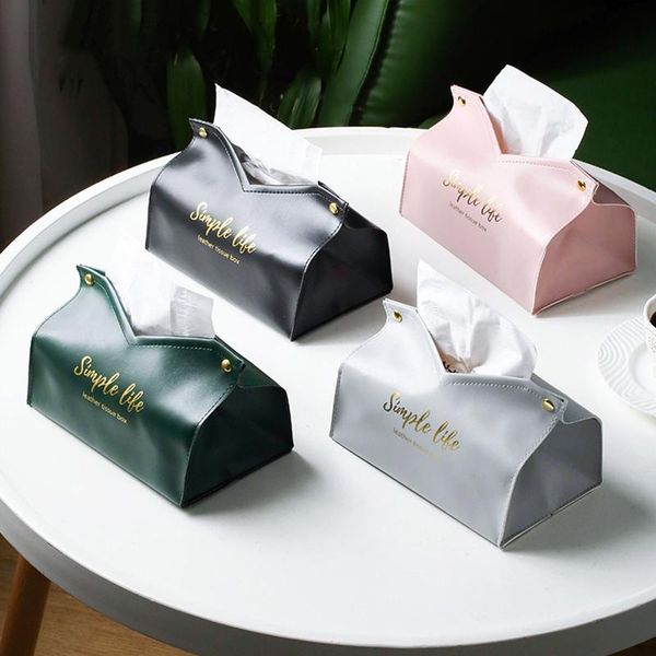 

tissue boxes & napkins pu holder dispenser soft paper box with large open button closure easy access for home car