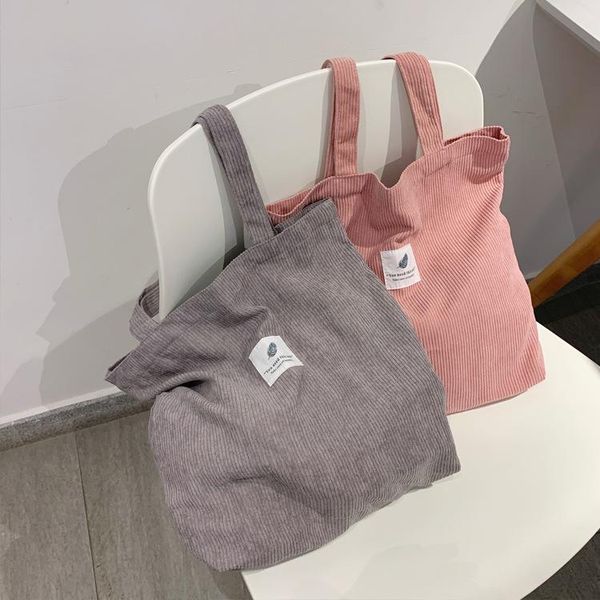 

shoulder bags for women 2021 corduroy bag reusable shopping casual tote female handbag a certain number of drop