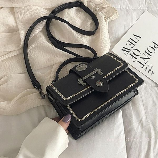 

evening bags fashion pu leather tote bag women's designer elegant female casual handbag rivet shoulder messenger