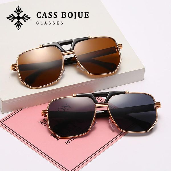 

fashion sunglasses frames men's pilot mirror metal silver driving trend, Black