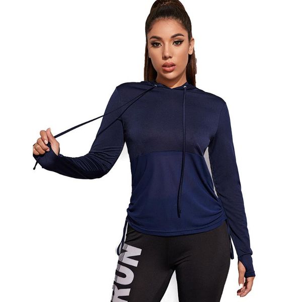 

women's jackets 2021 long sleeve sweater workout clothes hooded pullover running loose short sports jacket, Black;brown