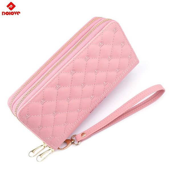 

wallets women's wallet long double zipper clutch bag mother's soft lingge embroidery large capacity d-7983, Red;black