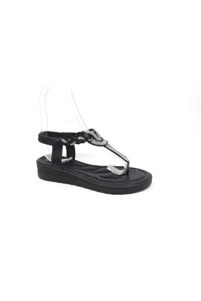 

sandals women black cubic zirconia finger cross wheel