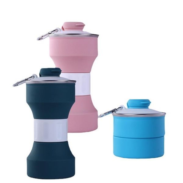 

water bottle pc 650ml folding soft flask sport running camping hiking bag collapsible drink