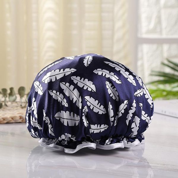 

shower caps double-colored ding-print cap for women oil fume prevention