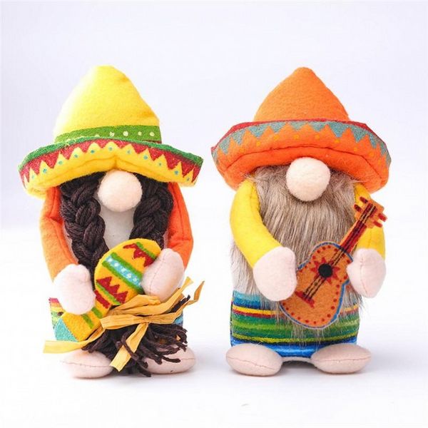 Ae Gnome Scandinavian Dwarf Swedish Doll Guitar Couple Gnome New Bee Shop Window Home Agriturismo Decorazioni da cucina per favorire il partito CG001