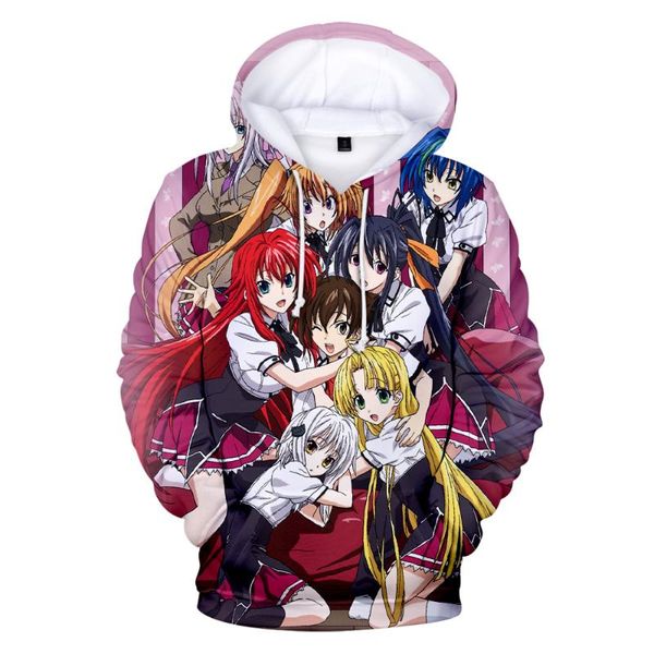 

men's hoodies & sweatshirts cartoon dxd hyoudou issei rias gremory asia argento 3d funny anime sportswear cute kids women/men pullovers, Black