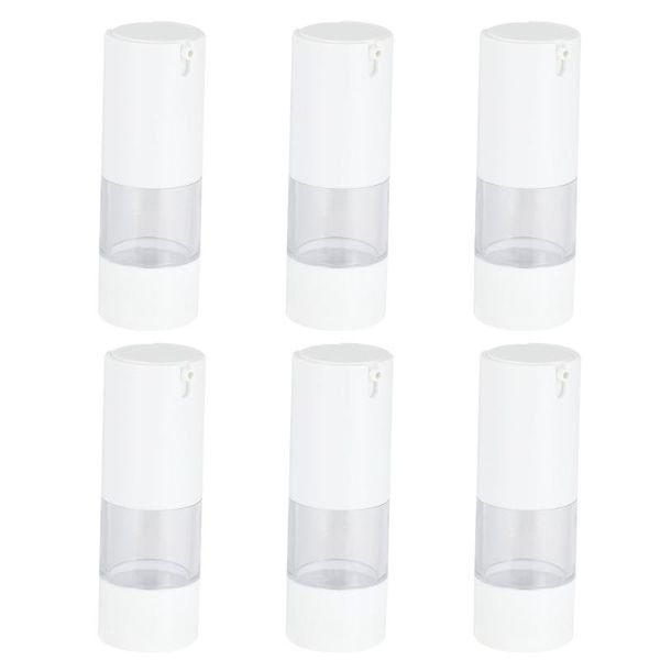 

storage bottles & jars 6pcs 15ml empty pump travel lotion cream container dispenser