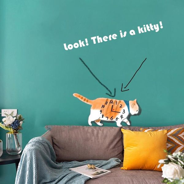 

wall clocks cat-shaped clocks, silent decorated houses, christmas gifts yoro