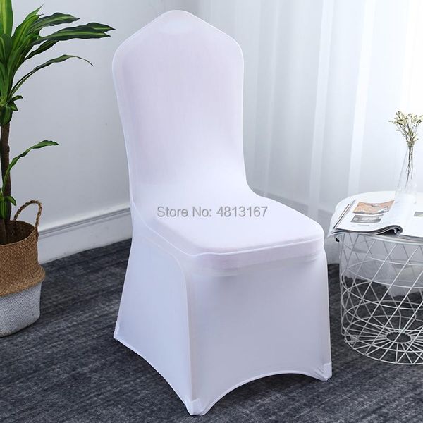 

chair covers white wedding cover universal stretch polyester spandex elastic seat outdoor banquet dining party 50 100pcs