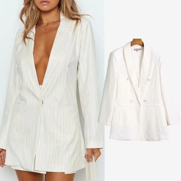 

women's suits & blazers 2021 winter women's jacket british style temperament plaid suit fashion casual lapel cardigan, White;black